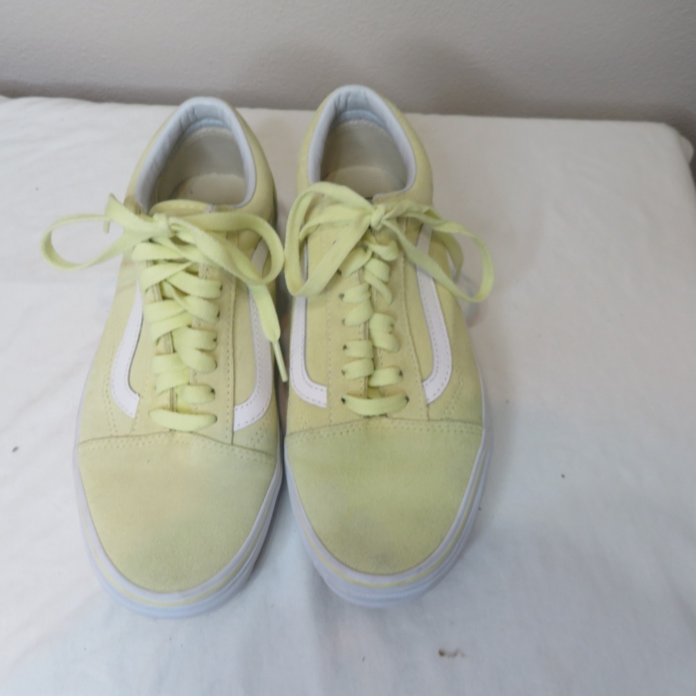 Vans Old Skool Suede Pale Yellow Sneakers Mens 6.5 Womens 8 Low Top Skate Shoes